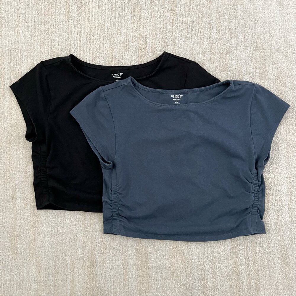 Old Navy Active Powerchill Short Sleeve Crop Top Bundle Lot L